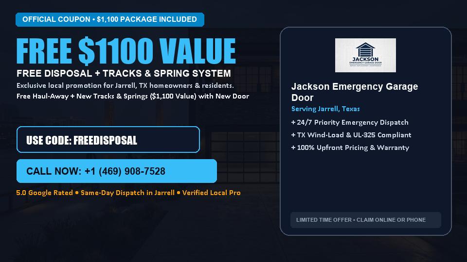 FREE Old Door Haul-Away & Heavy-Duty Tracks in Jarrell, TX - Jackson Emergency Garage Door