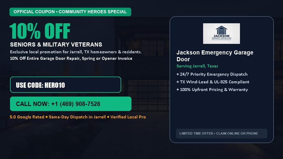 10% OFF Senior, Military & First Responder Discount in Jarrell, TX - Jackson Emergency Garage Door